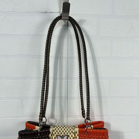 Mexican Hand Woven with Plastic Shoulder Bag - Picture 3 of 15